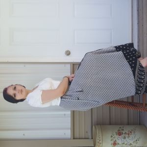 Kariza Reversible Convertible Two-layer Black and Tan Print Wrap Maxi Skirt (OS)